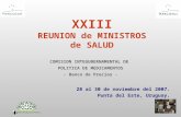 PT XXIII REUNION de MINISTROS de SALUD 28 al 30 de noviembre del 2007. Punta del Este, Uruguay. COMISION INTEGUBERNAMENTAL DE POLITICA DE MEDICAMENTOS.