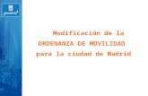 Modificación de la ORDENANZA DE MOVILIDAD para la ciudad de Madrid.