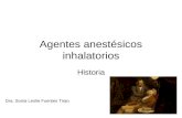 Agentes anestésicos inhalatorios Historia Dra. Sonia Leslie Fuentes Trejo.