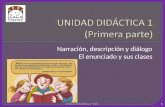 Narración, descripción y diálogo El enunciado y sus clases 1 LENGUA ESPAÑOLA 4º ESO.
