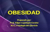 OBESIDADOBESIDAD Preparado por: Prof. Edgar Lopategui Corsino M.A., Fisiología del Ejercicio Preparado por: Prof. Edgar Lopategui Corsino M.A., Fisiología.