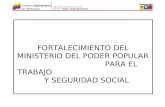 FORTALECIMIENTO DEL MINISTERIO DEL PODER POPULAR PARA EL TRABAJO Y SEGURIDAD SOCIAL.