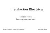 Instalación Eléctrica Introducción Conceptos generales INSTALACIONES 1 – Cátedra: Ing. J. Roscardi – Arq. Oscar Perrotti.