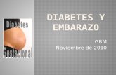 GRM Noviembre de 2010. Diabetes gestacional 88 % DM Tipo I: 4%DM Tipo II: 8 %