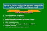 Impacto de la producción vegetal sostenible sobre la gestión medioambiental Institut National Polytechnique de Lorraine - ENSAIA Institut National Polytechnique.