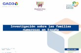 Abril de 2013 Investigación sobre las familias numerosas en España C/ Alcalá 75 - 4º Izq. 28009 - MADRID T.: (+34) 91 3697994 F.: (+34) 91 3896712 .