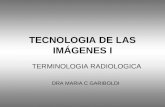TECNOLOGIA DE LAS IMÁGENES I TERMINOLOGIA RADIOLOGICA DRA MARIA C GARIBOLDI.