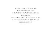Enunciados Examenes Matematicas II Selectividad PAU UNED 2010-2013