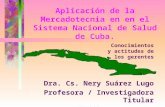 Aplicación de la Mercadotecnia en en el Sistema Nacional de Salud de Cuba. Dra. Cs. Nery Suárez Lugo Profesora / Investigadora Titular ENSAP Conocimientos.