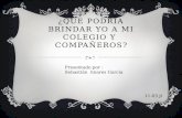 ¿QUE PODRÍA BRINDAR YO A MI COLEGIO Y COMPAÑEROS? Presentado por : Sebastián linares García 11-03 jt.