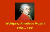 Wolfgang Amadeus Mozart 1756 – 1791 Johannes Chrysostomus Wolfgangus Theophilus Mozart Nació en Salzburgo, Arzobispado de Salzburgo, Sacro Imperio Romano.