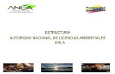 ESTRUCTURA AUTORIDAD NACIONAL DE LICENCIAS AMBIENTALES ANLA.