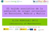 El tejido asociativo de la población de origen extranjero en Barcelona, Madrid y Murcia ELISA RODRIGUEZ ORTIZ (University of Manchester) Con la colaboración.