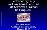 Metodología y actuaciones en las diferentes áreas bilingües Carmen Monzó Alcázar de San Juan, Marzo 2007.