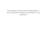 Tecnologías al currículo de matemáticas