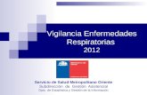 Vigilancia Enfermedades Respiratorias 2012 Servicio de Salud Metropolitano Oriente Subdirección de Gestión Asistencial Dpto. de Estadística y Gestión de.