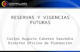 RESERVAS Y VIGENCIAS FUTURAS Carlos Augusto Cabrera Saavedra Director Oficina de Planeación.