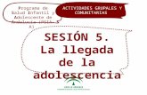 SESIÓN 5 Programa de Salud Infantil y Adolescente de Andalucía (PSIA-A) ACTIVIDADES GRUPALES Y COMUNITARIAS SESIÓN 5. La llegada de la adolescencia.