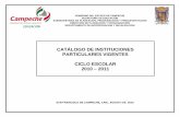 Catalogo de Instituciones Particulares Vigentes 2010-2011 In Corpora Das a La Sep