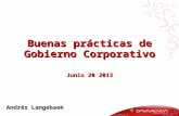 Buenas prácticas de Gobierno Corporativo. Andres Langeback