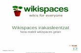 Wikispaces aurkezpena euskaraz