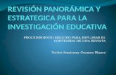 Revisión panorámica y estrategica para la investigación educativa