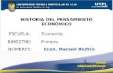 HISTORIA DEL PENSAMIENTO ECONOMICO(I Bimetsre Abril Agosto 2011)