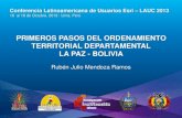 Primeros pasos del Ordenamiento Territorial Departamental, Ruben Julio Mendoza Ramos - Gobierno Autónomo Departamental de La Paz, Bolivia