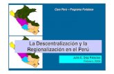 La descentralizacion y regionalizacion en el peru