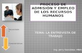 Proceso de Admisión y Empleo de los Recursos Humanos