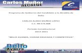 Programa De  Gobierno    Carlos  MuñOz    AlcaldíA De  Bello 2012   2015    Bello  Avanza, Educada Y Competitiva
