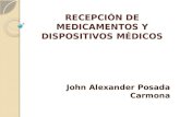 Recepción de medicamentos y disp. médicos