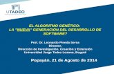 Apertura de la plenaria: El algoritmo genético, la nueva generación del desarrollo del software XIETN