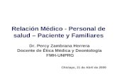 7ma. Clase Ética en la  relación Medico - personal de salud - paciente y familiares