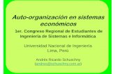 Autoorganización en sistemas económicos - Phd. Andrés Schuschny