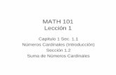 Números Cardinales (Introducción) y Suma de Números Cardinales Lección 1