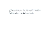 Algoritmos de clasificación interna y metodos de busqueda