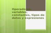 Operadores, variables, constantes, tipos de datos y expresiones
