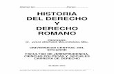 Historia del Derecho y Derecho Romano UCE 2011