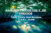 ANÁLISIS DE COSTOS Y PRECIOS Lcdo. Kenny Mendoza