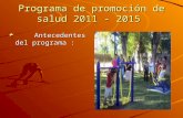 Programa de promoción de salud 2011-2015