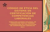 Código de Ética del Sistema de Certificación de competencias