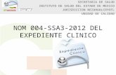 Nom 004-Ssa3-2012 Del Expediente Clinico