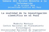 La realidad de la investigación científica en el Perú