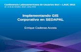 Implementando GIS Corporativo en SEDAPAL, Enrique Cadenas Acosta - Servicio de Agua Potable y Alcantarillado de Lima, Perú