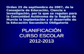 Planificación curso 2012- 2013. Eso-Ciclos-Bachillerato
