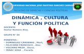Dinamica, cultura y funcion politica