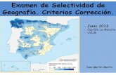 Criterios corrección. Examen de Geografía junio 2013 en Castilla la Mancha