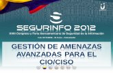 Gestión de amenazas avanzadas para el CIO/CISO - SEGURINFO 2012 - Bogotá