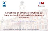 La Calidad En El Servicio Publico On Line...